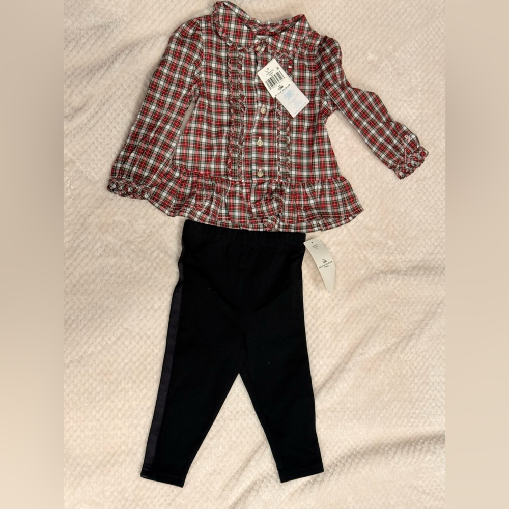 Ralph Lauren Red Plaid and Black Leggings
